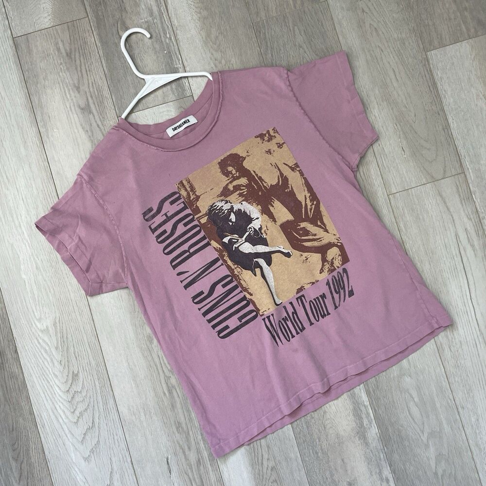 Daydreamer Music Tshirt cotton guns n' roses 1992 womens Pink (medium) oversized